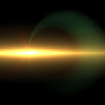 star with lens flare and bokeh effect made in 3d software