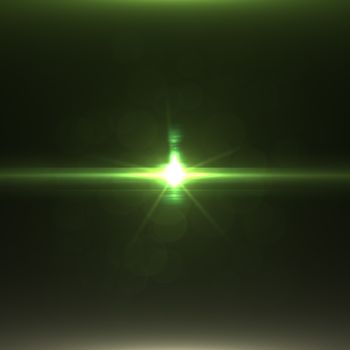 star with lens flare and bokeh effect made in 3d software