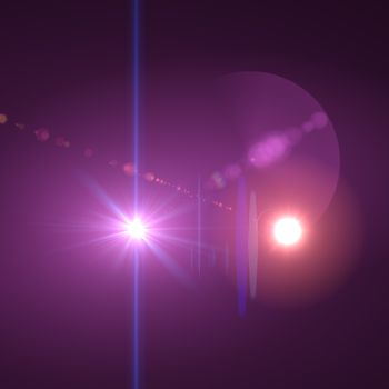 star with lens flare and bokeh effect made in 3d software