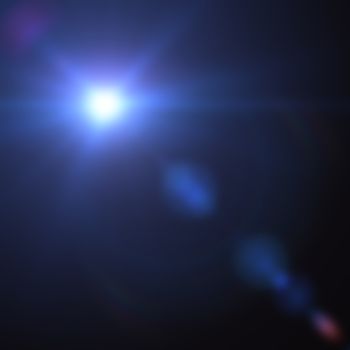 star with lens flare and bokeh effect made in 3d software