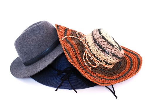 fashion with straw hat of women and men