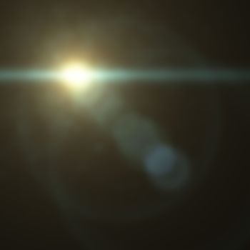star with lens flare and bokeh effect made in 3d software