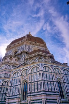 A daytime view of the Florence Cathedral located in Florence, Italy.