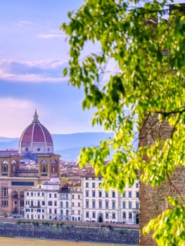 A daytime view of the Florence Cathedral located in Florence, Italy.