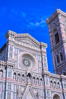 A daytime view of the Florence Cathedral located in Florence, Italy.