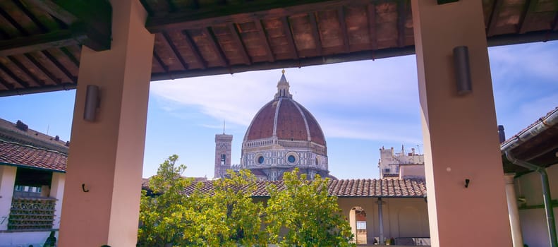 A daytime view of the Florence Cathedral located in Florence, Italy.