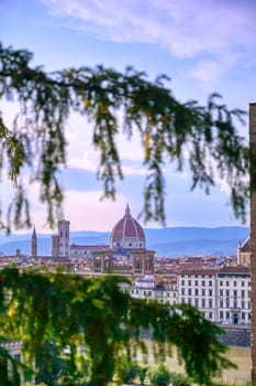 A daytime view of the Florence Cathedral located in Florence, Italy.