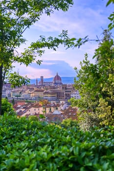 A daytime view of the Florence Cathedral located in Florence, Italy.