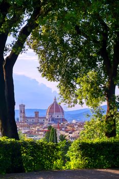 A daytime view of the Florence Cathedral located in Florence, Italy.