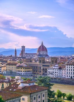 A daytime view of the Florence Cathedral located in Florence, Italy.