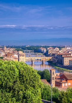 Florence, Italy along the Arno River.