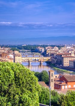 Florence, Italy along the Arno River.