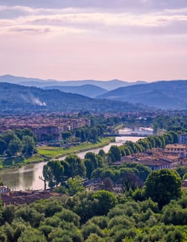 Florence, Italy along the Arno River.