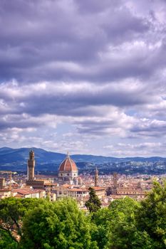 Florence, along the Arno River, in the Tuscany region of Italy.