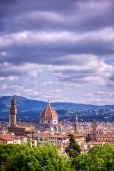 Florence, along the Arno River, in the Tuscany region of Italy.