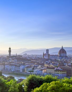 The sunset over Florence, capital of Italy’s Tuscany region.