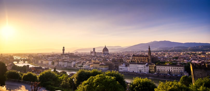 The sunset over Florence, capital of Italy’s Tuscany region.