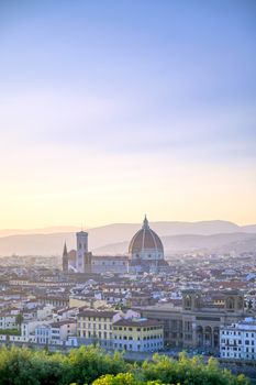 The sunset over Florence, capital of Italy’s Tuscany region.