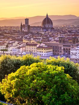 The sunset over Florence, capital of Italy’s Tuscany region.