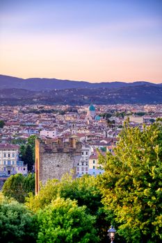 The sunset over Florence, capital of Italy’s Tuscany region.