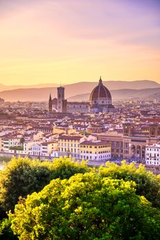 The sunset over Florence, capital of Italy’s Tuscany region.