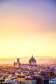 The sunset over Florence, capital of Italy’s Tuscany region.