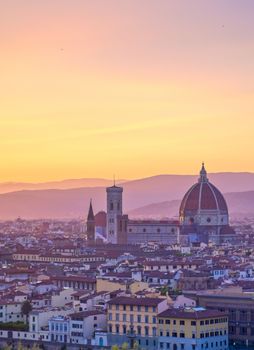 The sunset over Florence, capital of Italy’s Tuscany region.