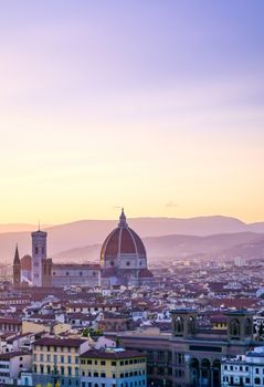 The sunset over Florence, capital of Italy’s Tuscany region.