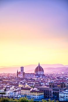 The sunset over Florence, capital of Italy’s Tuscany region.