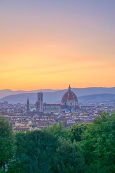 The sunset over Florence, capital of Italy’s Tuscany region.