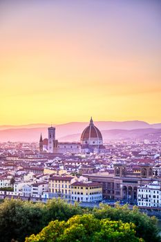 The sunset over Florence, capital of Italy’s Tuscany region.