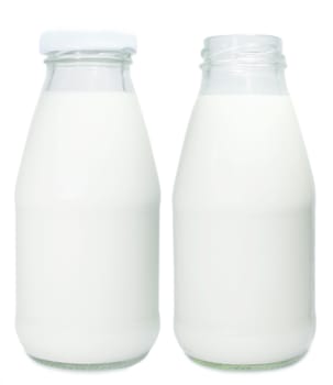 Bottle of milk isolated with clipping path