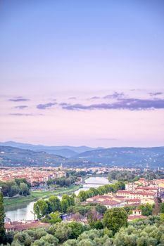 The sunset over Florence, capital of Italy’s Tuscany region.