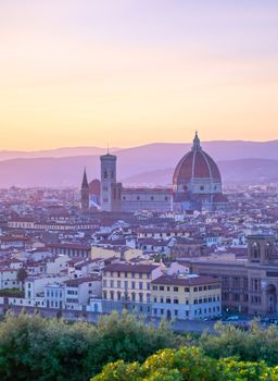 The sunset over Florence, capital of Italy’s Tuscany region.