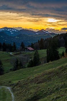 Colorful autumn hike near Immenstadt in the Allgau