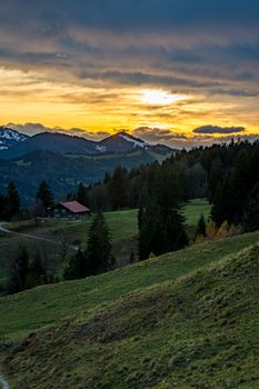 Colorful autumn hike near Immenstadt in the Allgau