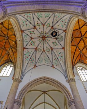 Haarlem, Netherlands - April 30, 2019 - The interior of the St. Bavo Church in the Dutch city of Haarlem, the Netherlands.