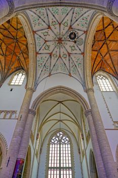 Haarlem, Netherlands - April 30, 2019 - The interior of the St. Bavo Church in the Dutch city of Haarlem, the Netherlands.