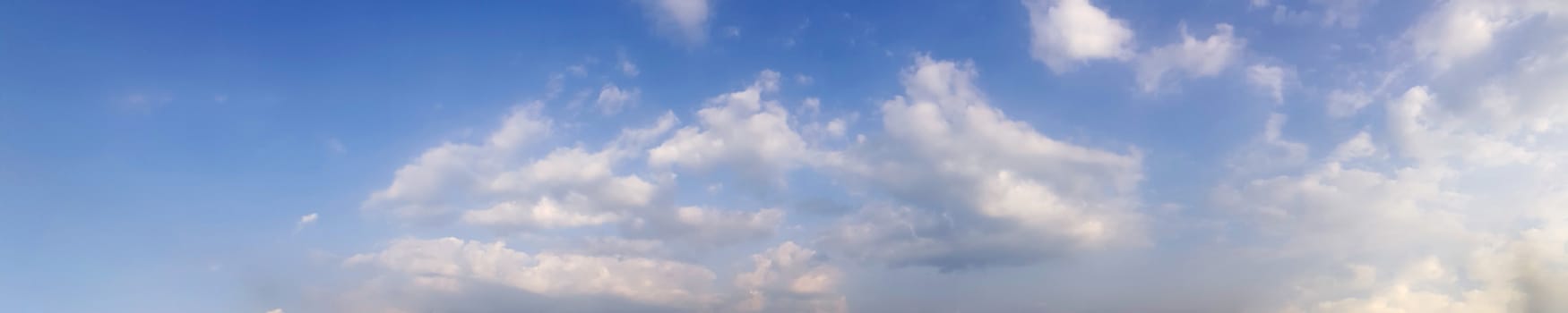 Panorama sky with cloud on a sunny day. Beautiful cirrus cloud.