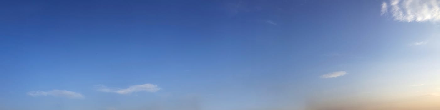 Panorama sky with cloud on a sunny day. Beautiful cirrus cloud.