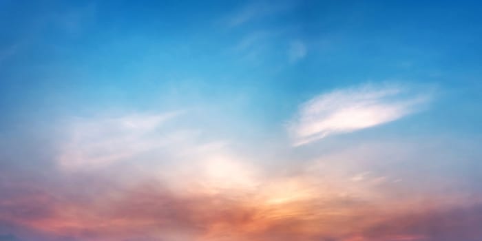 Dramatic panorama sky with cloud on sunrise and sunset time. 