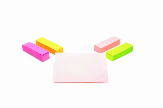 Isolated Colorful notepad paper on white background.