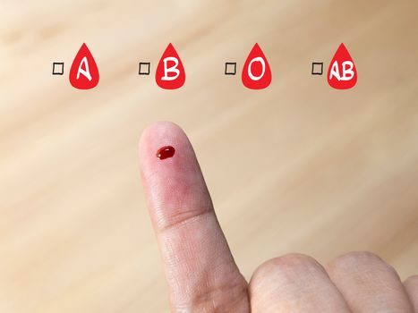 blood group testing with blood group icon