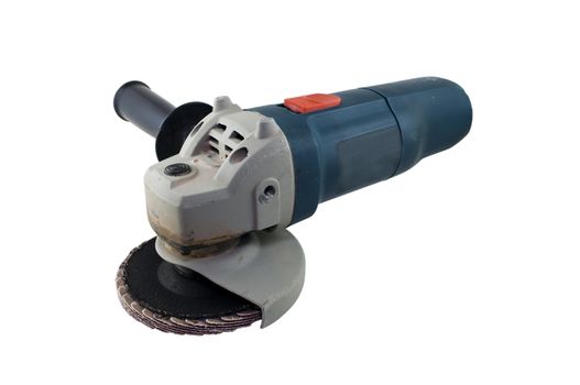 electric grinding machine with grinding disc, isolated on a white background