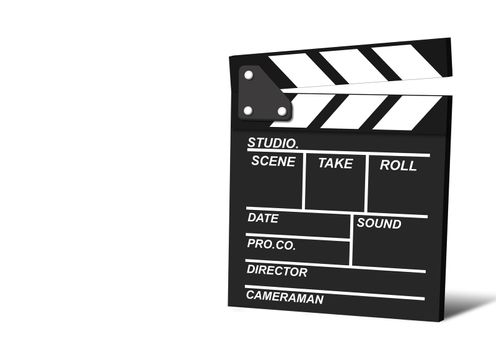 Movie clapper isolated on white background, cinema concept