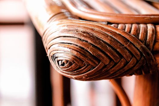 Intricate detail of a rattan woven furniture with a rustic and classic style that is not only beautiful but also environmentally friendly