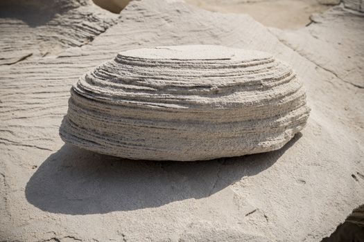Close-up of a fossil dune (also called sand stone) at Al Wathba desert of  Abu Dhabi, United Arab Emirates