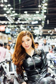 Bangkok, Thailand - December 10, 2017 : Unidentified model pretty lady on display in car show event. This a open event no need press credentials required.