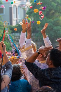 Bangkok, Thailand - January 21, 2018 : Ordination ceremony in buddhist Thai monk ritual for change man to monk in ordination ceremony in buddhist in Thailand