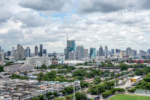 Bangkok, Thailand - June 24, 2016 : Cityscape and transportation in daytime of Bangkok city Thailand. Bangkok is the capital and the most populous city of Thailand.